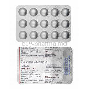 Amtas-AT, Amlodipine and Atenolol tablets 50mg