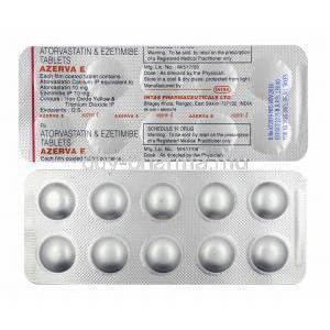 Azerva E, Atorvastatin and Ezetimibe tablets
