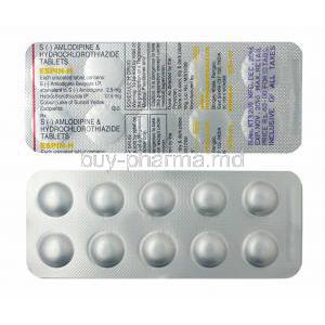 Espin H, Amlodipine and Hydrochlorothiazide tablets