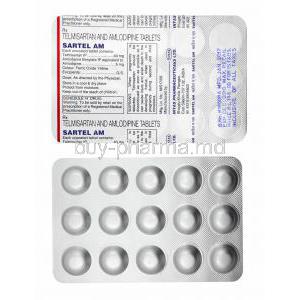 Sartel AM, Telmisartan and Amlodipine 40mg tablets