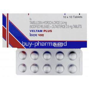 Veltam Plus, Tamsulosin / Dutasteride 0.4 0.5mg Tablet Intas