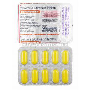 Cefipower, Cefixime and Ofloxacin 200mg tablets