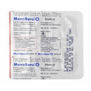 Merosure O, Faropenem tablets back