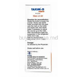 Taxim-O Forte Dry Syrup, Cefixime direction for use