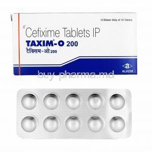 Taxim-O, Cefixime 200mg box and tablets