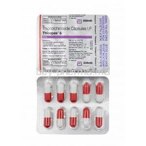 Thiospas, Thiocolchicoside 8mg capsules