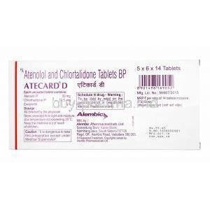 Atecard D, Atenolol and Chlorthalidone composition