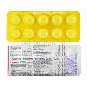 Laveta Cold, Caffeine, Chlorpheniramine, Paracetamol and Phenylephrine  tablets