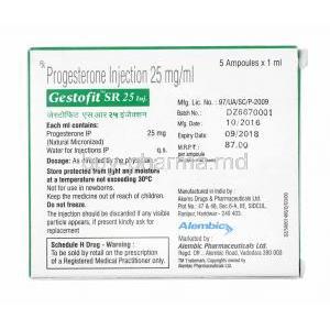 Gestofit Injection, Progesterone 25mg manufacturer