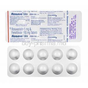 Rosave F, Fenofibrate and Rosuvastatin 5mg tablets