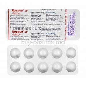 Rosave, Rosuvastatin 20mg tablets