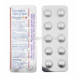 Rosave D, Rosuvastatin and Vitamin D3 5mg tabkets
