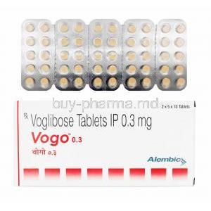 Vogo, Voglibose 0.3mg box and tablets