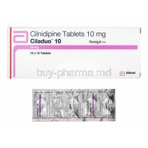 Ciladuo, Cilnidipine 10mg box and tablets