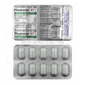 Phosfomin XT, Ferrous Ascorbate and Folic Acid tablets