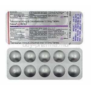 Telpres CT, Telmisartan 40mg and Chlorthalidone 12.5mg tablets