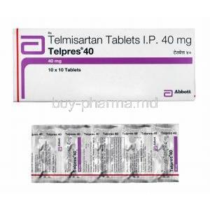 Telpres, Telmisartan 40mg box and tablets