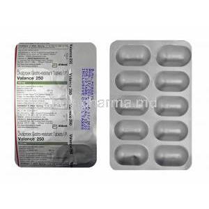 Valance, Divalproex 250mg tablets