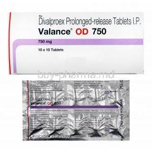 Valance OD 750mg box and tablets