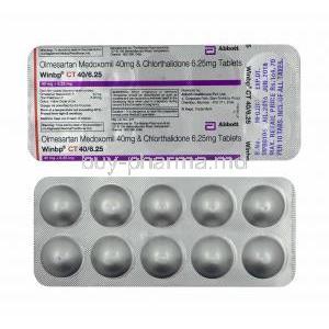 Winbp CT, Olmesartan 40mg and Chlorthalidone 6.25mg tablets