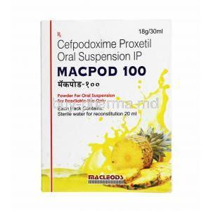 Macpod Oral Suspension, Cefpodoxime 100mg box