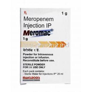 Meromac Injection, Meropenem 1g box
