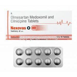 Nexovas O, Olmesartan and Cilnidipine 40mg box and tablets