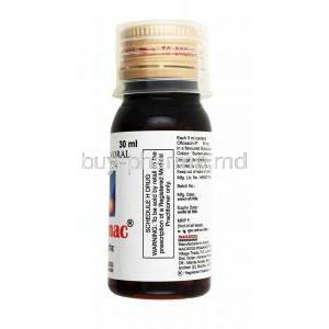 Oflomac Oral Solution 30ml, Ofloxacin 50mg bottle side
