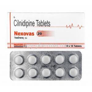 Nexovas, Cilnidipine 20mg box and tablets