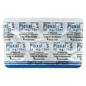Ploxal-S, Oxaliplatin, 10ml Vial 50 mg, 1x10 ml, IV vial, blister pack view