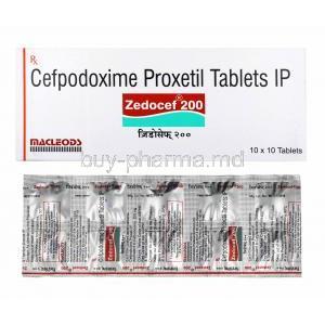 Zedocef, Cefpodoxime 200mg box and tablets