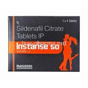 Instarise, Sildenafil 50mg box and tablets