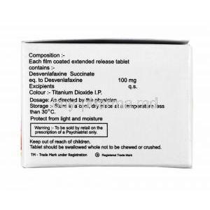 Desveren, Desvenlafaxine 100mg composition