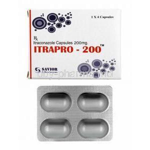 Itrapro, Itraconazole 200mg box and capsules
