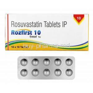 Rozfirst, Rosuvastatin 10mg box and tablets
