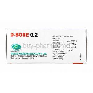 D-Bose, Voglibose 0.2mg box side