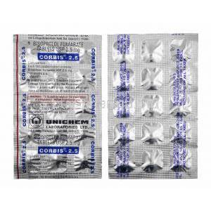 Corbis, Bisoprolol 2.5mg tablets