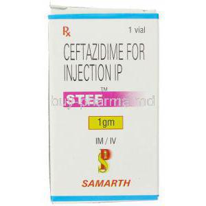 Stef,  Ceftazidime 1 Gm Injection Box