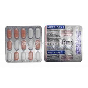 Metride, Glimepiride 2mg and Metformin tablets