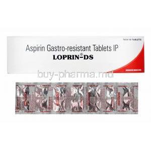 Loprin, Aspirin 150mg box and tablets