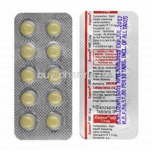Zypine MD, Olanzapine 7.5mg tablets