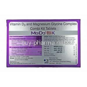 MGD3 60K Combi Kit, Vitamin D3 and Magnesium composition