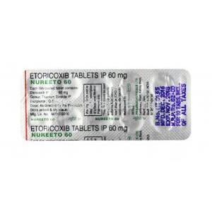 Nureeto, Etoricoxib, 60 mg,Tablet, sheet information