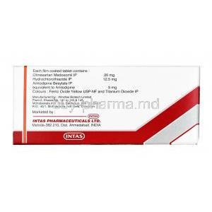 Olmark-AH, Olmesartan 20mg + Amlodipine 5mg + Hydrochlorothiazide 12.5mg, Tablet, box back information
