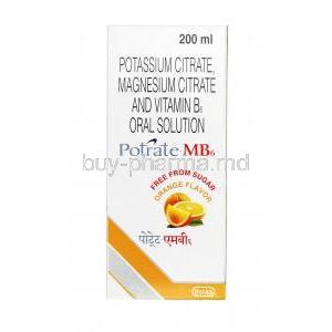 Potrate-MB6, Potassium 1100mg Magnesium 375mgVitamin B6 20mg,200ml Oral Solution, box