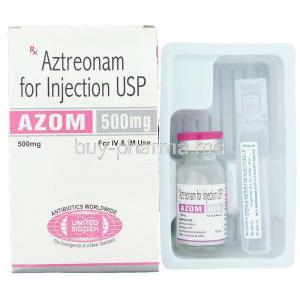 Generic Azactam,  Aztreonam 500 Mg Box And Vial