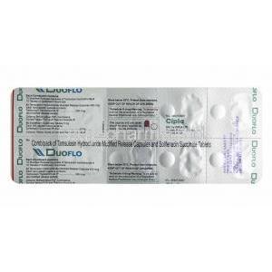 Duoflo Combipack, Tamsulosin and Solifenacin tablets back