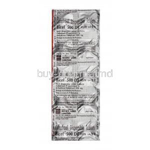 Bicef, Cefadroxil 500 mg,Tablet(DT), Sheet information