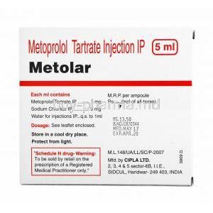 Metolar Injection, Metoprolol Tartrate and Sodium Chloride composition