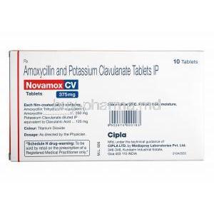 Novamox CV, Amoxycillin and Clavulanic Acid composition